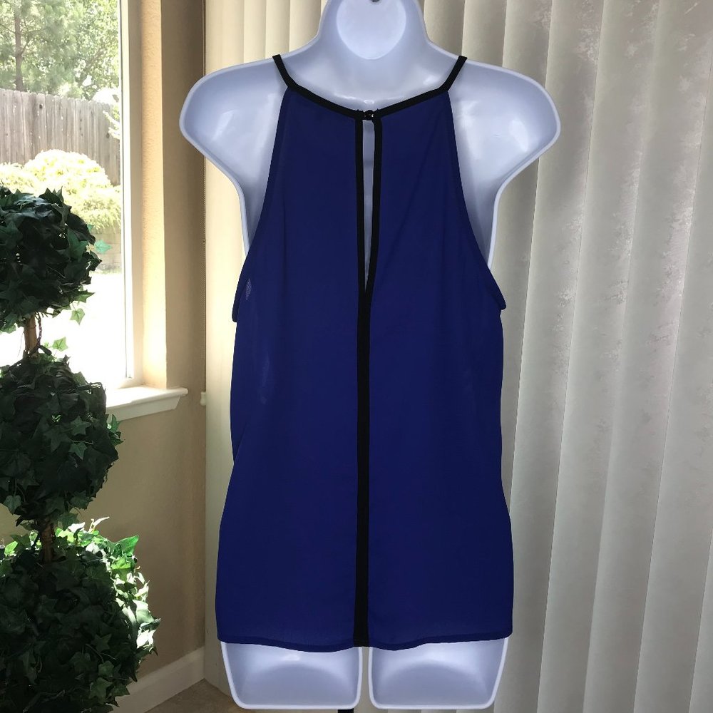 Ro & De Patterned Tank Top | Blue/Wht/Blk | Small - Picture 7 of 10